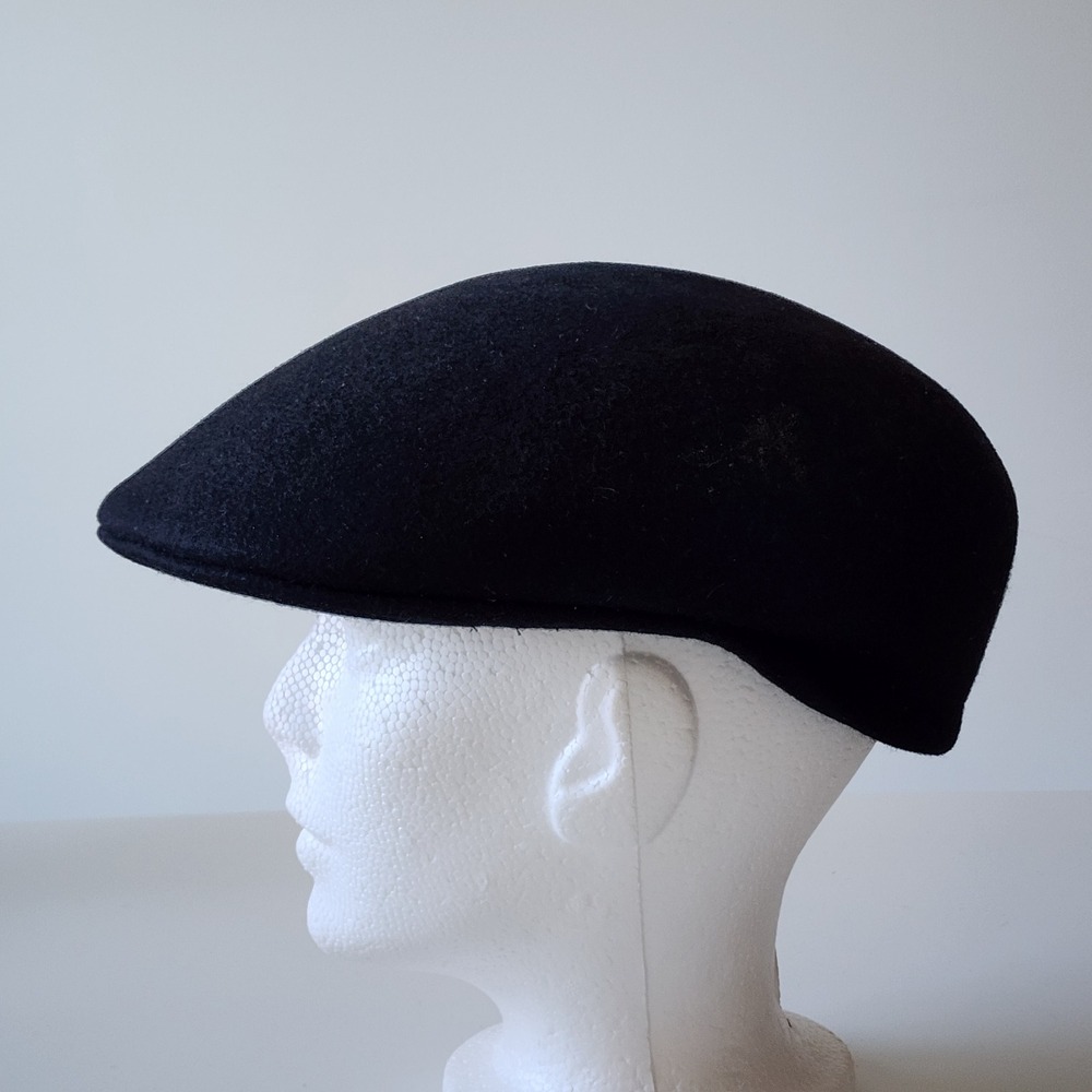 Flat Cap Mens Large Black 100% Wool Ivy Scally Driving Hat Baker Newsboy Cabby